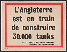 'England Builds 30,000 Tanks', France, Stock of Cinderellas, Non-Postal Stamps, Labels, Advertising, Charity, Propaganda
