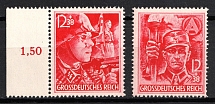 1945 Third Reich, Germany (Mi. 909 - 910, Full Set, Margin, Plate Number, CV $120, MNH)