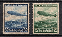1936 Third Reich, Germany, Airmail (Mi. 606 x - 607 x, Full Set, CV $70)