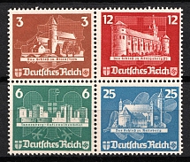 1935 Third Reich, Germany, Block of Four (Mi. 576 - 579, Full Set, CV $230)