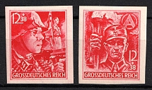 1945 Third Reich, Germany (Mi. 909 U - 910 U, Full Set, Imperforated, CV $40)