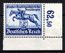 1940 25pf Third Reich, Germany (Mi. 746, Full Set, Corner Margin, Plate Number, CV $30, MNH)