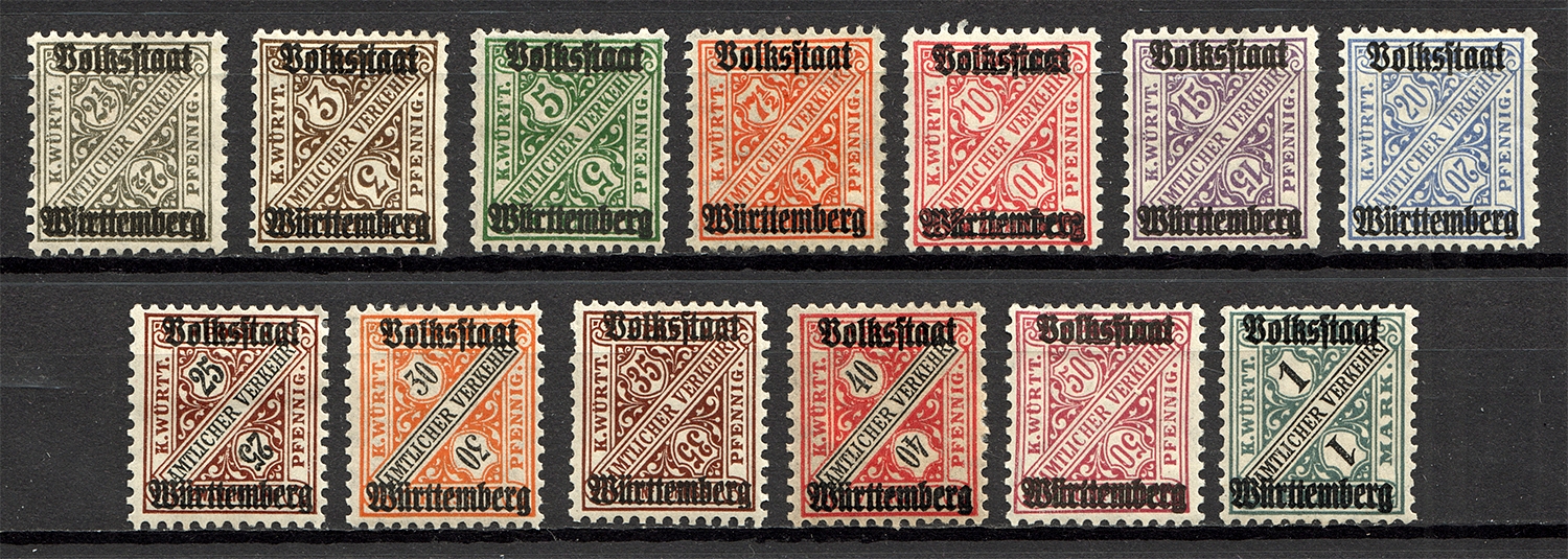 1919 Wurttemberg Germany Official Stamps (Full Set) | oldbid