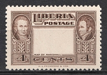 4c Liberia (MISSED Center, Print Error, MNH)
