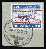 1944 Island Crete, Military Mail INSELPOST, Germany (Mi. 7 A, Certificate, Canceled, CV $460)