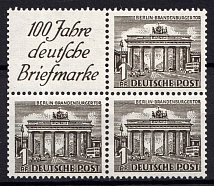 1949 1pf West Berlin, Germany, Zusammendrucke (Mi. H-Bl 4 A, MNH)
