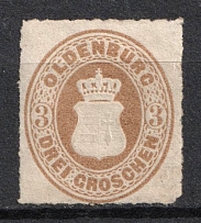 1867 3gr Oldenburg, German States, Germany (Mi. 19B, CV $70)