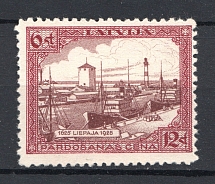 1925 Latvia 6 S Carmine-Brown (PROBE, PROOF, RRR, MNH)