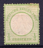 1872 1/3gr German Empire, Small Breast Plate, Germany (Mi. 2 a, CV $850)