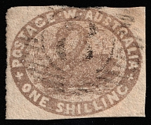 1855 1S West Australia (SG 6a, Canceled, CV $1,650)
