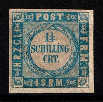 1864 1.25s Holstein and Lauenburg, German States, Germany (Mi. 5, Sc. 15, Signed, CV $90)