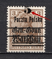 1918-19 5pf/3pf Poland (SHIFTED Overprint, Print Error, Type I, MNH)