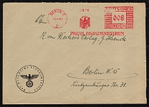 1940 Official Prussian Finance Ministry cover franked with an 8 Rpf postage meter stamp