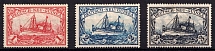 1900-01 New Guinea, German Colonies, Kaiser’s Yacht, Germany (Mi. 16 - 18, CV $40)