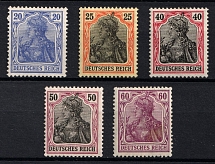 1915 German Empire, Germany (Mi. 87 II d, 88 II b, 90 II b, 91 II x, 92 II b)