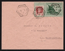 1945 (27 Apr) Saint-Nazaire, German Occupation of France, Germany, Cover from Crossac to Saint-Joachim franked with 50c and 1.5fr (CV $650)