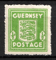 1942 0.5d Guernsey, German Occupation, Germany (Mi. 1e, Pale Green Color, CV $130, MNH)