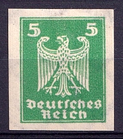 1924 5pf Weimar Republic, Germany (Mi. 356 X U, IMPERFORATED, CV $260)