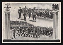 1939 'Return of the German Volunteers from Spain', Propaganda Postcard, Third Reich Nazi Germany