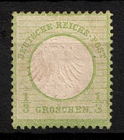1872 1/3gr German Empire, Small Breast Plate, Germany (Mi. 2, SHIFTED Center, CV $850)