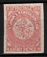 1862-64 8p Newfoundland, Canada (SG 22, CV $170)
