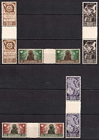 1946 Barletta - Trani, Polish II Corps in Italy, Poland, DP Camp, Displaced Persons Camp, Gutter Pairs (Wilhelm 15ZW - 19ZW, Full Set, CV $70, MNH)