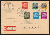 1941 German Occupation Alsace Registered cover with Special Postmark Strassburg (1)