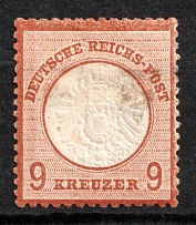 1872 9kr German Empire, Large Breast Plate, Germany (Mi. 27, Signed, CV $780)