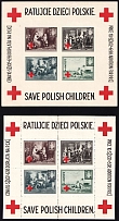 1946 Hellbrunn (Salzburg), Poland, DP Camp, Displaced Persons Camp, Souvenir Sheets (Wilhelm Bl. 1 A, 1 B, CV $180, MNH)