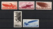 1934 The Airships of the USSR, Soviet Union, USSR, Russia (Zv. 380 - 384, Full Set, CV $680)