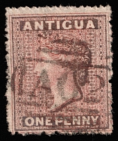 1863-67 1p Antigua, British Colonies (SG 5-7, Canceled, CV $50)