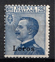1912-22 25c Leros, Aegean Islands, Italian Occupation (Mi. 7 V, CV $40)