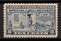 1922 10c Special Delivery Stamp, United States, USA (Scott E12a, Deep Ultramarine, CV $60)