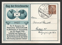 1937 'Stamp Day 1937', Propaganda Postal stationery, Third Reich Nazi Germany