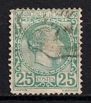 1885 25c Monaco (CV $95, Canceled)