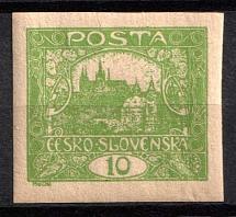 1919-20 10h Czechoslovakia (Sc. 43a, OFFSET, CV $20+)