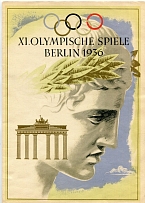 1936 г. Олимпиада поздравительная телеграмма с полным комплектом гашений.