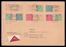 1946 (17 Jan) Grosraschen, Germany Local Post, Cover to Leipzig (Mi. 1 - 12, Full Set, CV $190)