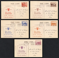 1943 Jersey, German Occupation, Germany, Five Postcards, First Day Cover (Mi. 4 y - 8 y, CV $120)