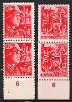 1945 Third Reich Last Issue, Germany, Pairs (Control Numbers '6', Perforated, Full Set, CV $240, MNH)