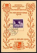 1942 Souvenir card issued for the 1942 Day of the Stamp. Designed by Ludwig Hesshame
