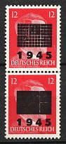 1945 12pf Netzschkau-Reichenbach (Saxony), Germany Local Post, Se-tenant (Mi. 8S, CV $40)