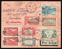 1933 Reunion, French Colonies, First Flight, Registered Airmail cover, Saint Denis - Port-Louis (Mauritius)
