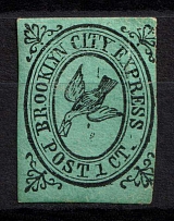 1856-64 1c Brooklyn City Express Post, Brooklyn, New York, United States, Locals (Sc. 28L2, CV $20)