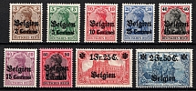 1914-18 Belgium, German Occupation, Germany (Mi. 1 - 9, Full Set, CV $70)