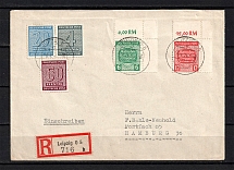 1946 Germany Soviet Russian Occupation Zone Leipzig mixed franking R cover CV 130 EUR
