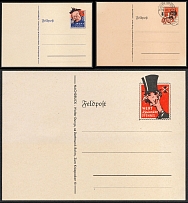 Germany Third Reich, Post-War Reprints of the Propaganda Field mail postcards, Churchill, Chamberlain, Stalin