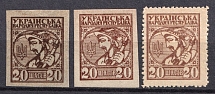 1919 20sh Ukrainian Peoples Republic, Ukraine (Varieties of Issues)