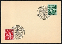 1938 Unofficial souvenir card franked with Scott Nos. B117 and B118, postmarked 30 January in Munich