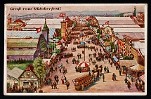 1937 (11 _) Munich Oktoberfest, Third Reich, Germany, Postcard (Commemorative Cancellation)